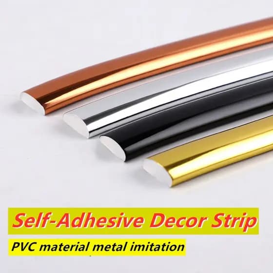 1M Moldura De Espelho Auto-Adesivo PVC Linha De Guarnição De Parede Em Decoração De Fundo De Tira Metálica Teto