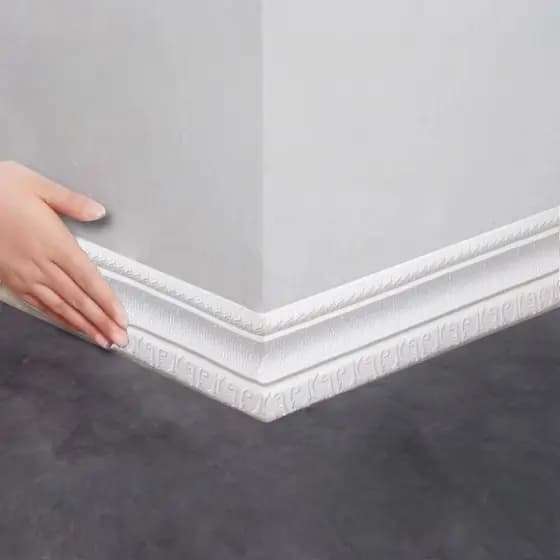 2.28m Nova Linha De Cintura , Rodapé , Adesivo De Parede Tridimensional Autoadesivo , Moldura De Borda De Espuma 3D
