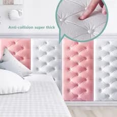 Bolsa Macia De Cabeceira Painel 3D Autoadesivo À Prova D'água E De Umidade Adesivos De Parede 3D Quarto Sala De Estar De