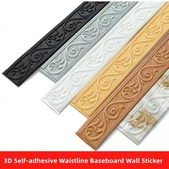 3 Estilos Adesivos De Espuma 3D Autocolantes De Parede À Prova D'água Linha De Cintura Rodapé De Borda Marca Nova