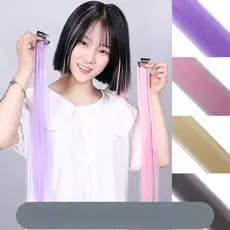 24 Cores Extensões De Cabelo Sintéticas Com Clipes Liso Resistentes Ao Calor Preto Coloridas Perucas Femininas Marca Nova