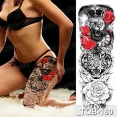 Grandes Tatuagens Temporárias Mulheres Perna Coxa Manga Tatuagem Padrão À Prova Dwaterproof Água Arte Do Corpo Adesivo S