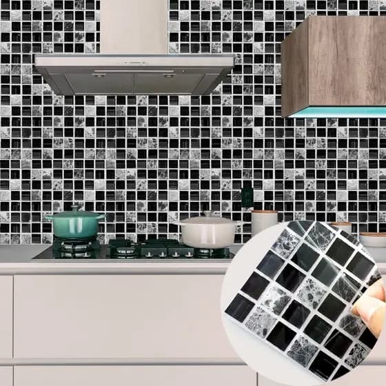Adesivo De Parede 3D Auto-À Prova D'água E Óleo Para Decoração De Azulejo/Cozinha/Banheiro