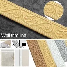 Adesivos 3D De Fita De Parede Decoração Autocolantes À Prova D'água Canto De Rodapé Linha De Cintura Aparar Linhas Personalizar