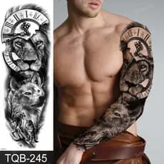 Tatuagens Temporárias À Prova D'água , Manga Completa , Corporais Grandes Para Homens , Mulheres , Adesivo De Tatuagem P