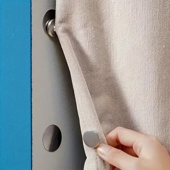Gancho Magnético Duplo De metal Moderno , Adequado Para Cortinas-Fivela Magnética Montada Na Parede Fácil De Instalar