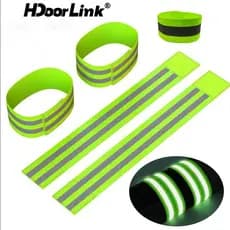 HdoorLink 1/2/4pcs Braçadeira Refletiva De Segurança Para Ciclismo De Corrida Noturna