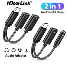 HdoorLink PD Cabo De Carregador Rápido 2 Em 1 USB C Splitter Tipo 3.5 Mm Fones De Ouvido Jack Adaptador De Áudio Para Samsung IOS16