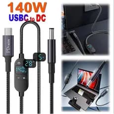HdoorLink USB C Para DC Power Boost Cable 140W Type 5V 9V 12V 15V 20V 28V Adaptador De Tensão Ajustável Conector Cabo Ro
