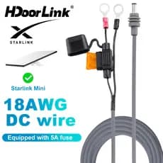 HdoorLink Para Starlink Mini Cabo De Alimentação 18AWG Chicote De Extensão De Fiação Com Suporte De Fusível Automotivo A