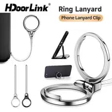 Suporte Para Telefone Com Anel De Dedo HdoorLink Cordão De Metal De 360 Graus Móvel Portátil