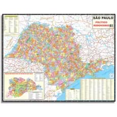 Mapa Do Estado De São Paulo Politico Poster geográfico Geografia