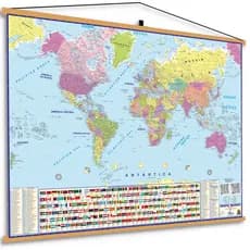 Mapa Mundi Banner Moldura Banner Poster Politico Escolar Planeta Terra