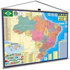 Mapa Brasil Politico Rodoviário Escolar Banner Geográfico Poster Pendurar 2026
