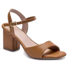 Sandália Feminina Vi Bela Clássica Salto Grosso Conforto Moda Casual Estilo Salto Bloco Tendência