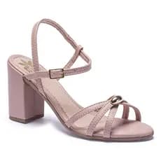 Sandália Feminina Vi Bela Cores Salto Alto Moda Elegante Salto Grosso Enfeite Tendência Social