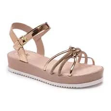 Sandália Feminina Vi Bela Plataforma Moda Brilho Salto Tendência Estilo Strass Confortável Tiras