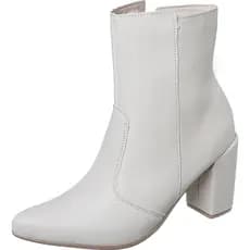 Bota Feminina Bico Fino Salto Grosso Coturno Cano Curto Moda