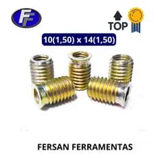 Kit com 10 Torquilhos de Aço 10mm (1,50”) x 14mm (1,50”) - Rosca Reforço para Reparos de Rosca