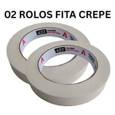 02 Fita Crepe Para Uso Geral 18mm x 50m - Alta Qualidade , Boa Aderência