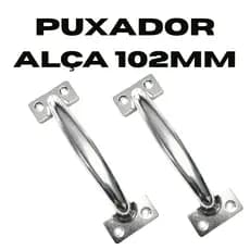 Kit 2 ou 4 Puxadores Alça 102mm Cromado para Gavetas, Armários e Móveis – Acompanha Parafusos