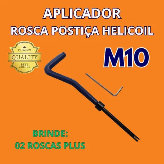 Aplicador para Rosca Postiça Helicoil M10 + 2 Roscas Brinde - Ferramenta Profissional