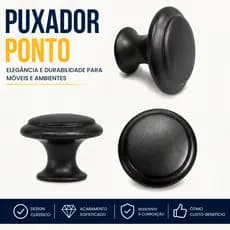 Puxador Ponto Sinnai (02 Unid) Preto Forte 27mm Zamac – Acompanha Parafusos