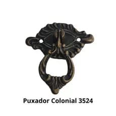 Kit 2 Puxador Colonial França 3524 Zamak Ouro Velho – Toque Clássico e Elegante para Móveis