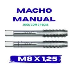 Jogo de Macho Manual WS-M Rocast M8 x 1.25 – 2 Peças para Rosca Interna
