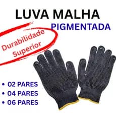 Luvas Tricotadas Malha Pigmentada Preta – Kit com 2, 4 ou 6 Pares – Uso Profissional ou Hobby