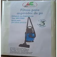 03 Sacos ALLCLEN para aspirador de pó compatível para modelo Britânia Base 80