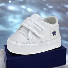 Tênis Bebê Menino Infantil masculino Branco estrela star