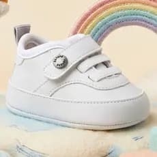 Tênis Casual Baby Menino com Elástico Branco Outono Inverno - FOFOPÉ