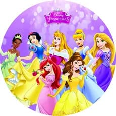 Painel Redondo Tecido Sublimado com/elástico Princesas