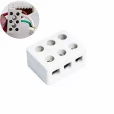 Conector De Porcelana/ Louça Tripolar 10mm – Para Fios Chuveiro