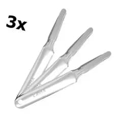 Kit 3x Extrator De Grampos P/ Papel Espátula De Aço Zincado