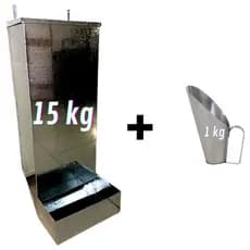 Kit Comedouro Automático Elevado Para Cães Cachorro Grande Porte + Concha Para Ração