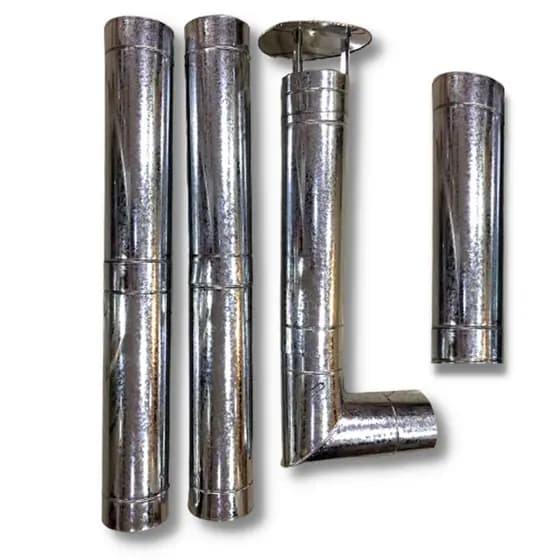 Chaminé para Churrasqueira 150mm Metálica Completa Chapéu Dumper Curva Joelho Duto Acabamento Cozinha Fogão a Lenha