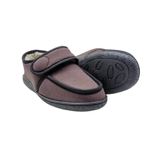 Pantufa De Veludo Costurada Ref 2014 Marrom