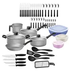 Kit Tramontina 47 peças Completo para Cozinha com Panelas Antiaderentes
