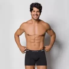 3 Kit com 2 Cuecas Selene Boxer Sem Costura Poliamida