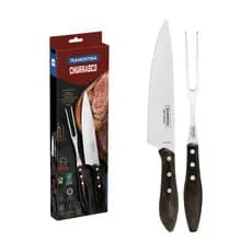 Jogo Trinchante para Churrasco Tramontina Polywood Castanho 2 Peças