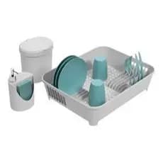 Kit Lixeira 2,5 L Dispenser Detergente Escorredor De Louças