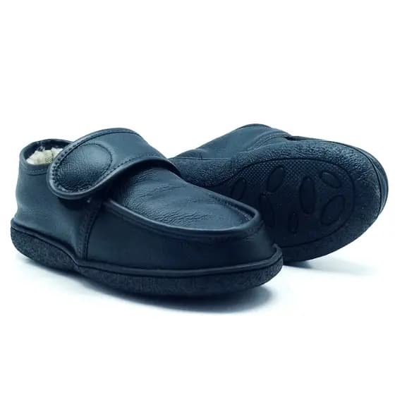 Pantufa  De Couro Ref 2006 Costurada