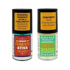 Kit Esmalte Sos Unhas Concreto + Fermento Ativo + Lixa - Top Beauty