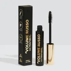 Máscara de Cílios Dailus Volume Russo Ultrafiber | Volume Extremo, Microfibras, Efeito Postiços, Vegana