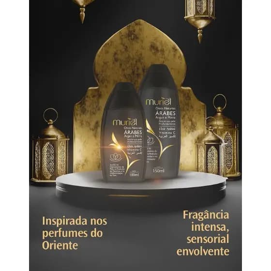 Óleo Corporal Óleos Naturais Árabes Muriel | Hidratação Intensa e Pele Perfumada