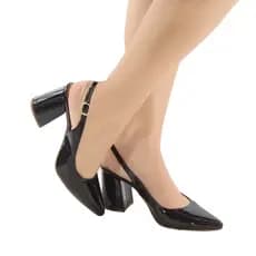 Scarpin Chanel  Sapato Confortável Salto Médio Bloco Elegante