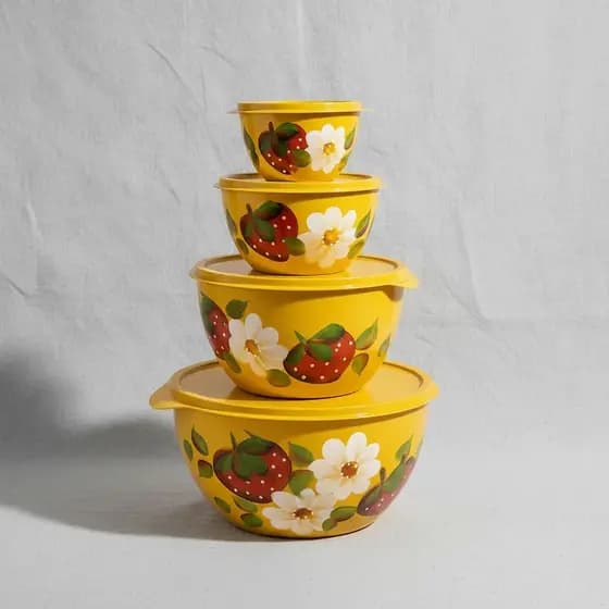 CONJUNTO BOWLS DECORADOS RODONDOS 4 PEÇAS