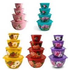 5 JOGOS BOWLS DECORADOS REDONDOS COM 4 PEÇAS  PREMIUM